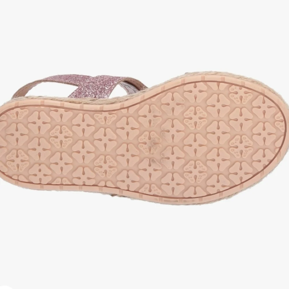 OshKosh B'Gosh Girl's Oceana Glittery Espadrille Sandal Wedge